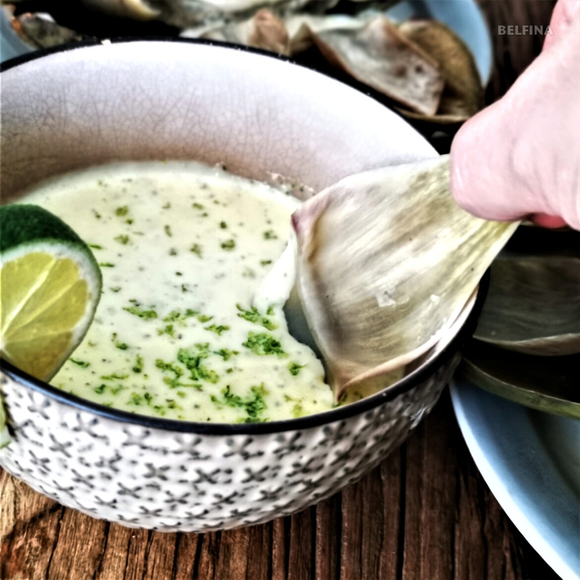Artischocke mit Ingwer-Zitronen Dip - Tinas Kochblog von BELFINA