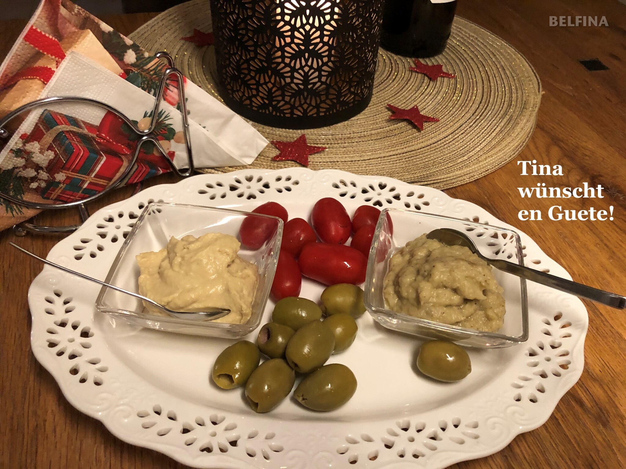 Hummus und Auberginen-Kaviar